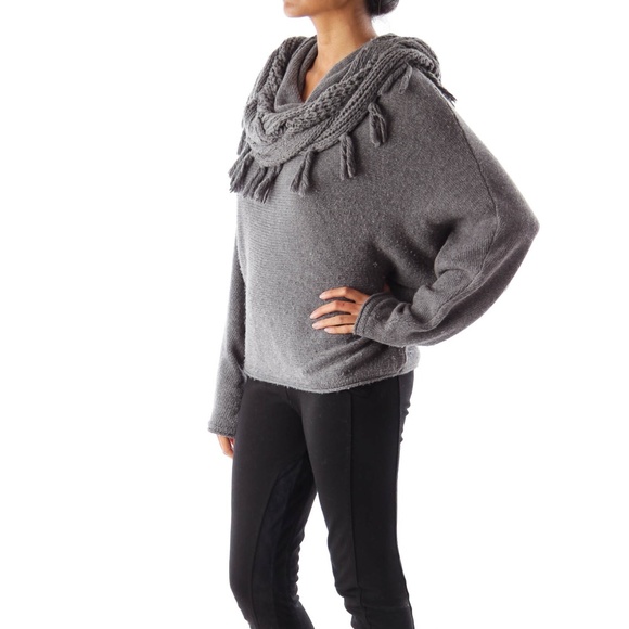 BCBG Cowl Neck Scarf Sweater - Picture 2 of 3